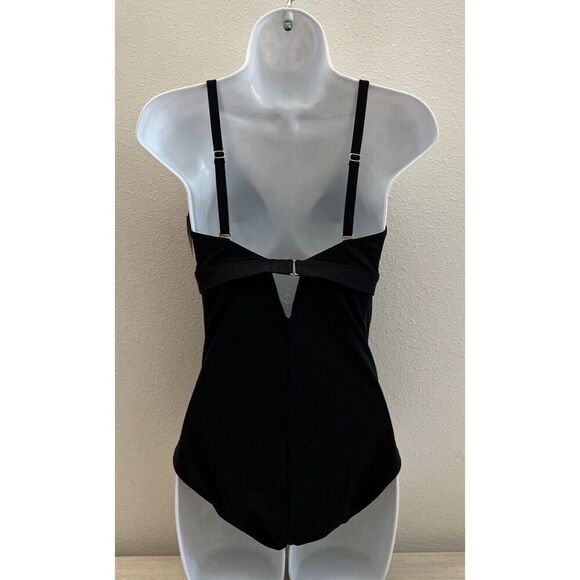 SPANX Womens Sz 3X Classic V-Neckline One Piece Swimsuit Black Slimming - Picture 3 of 16